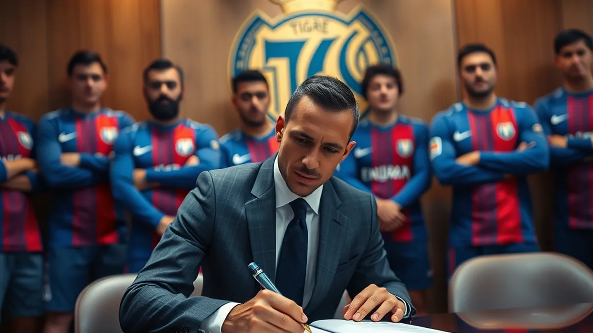 Máximo Leguizamón firma su primer contrato profesional con Tigre
